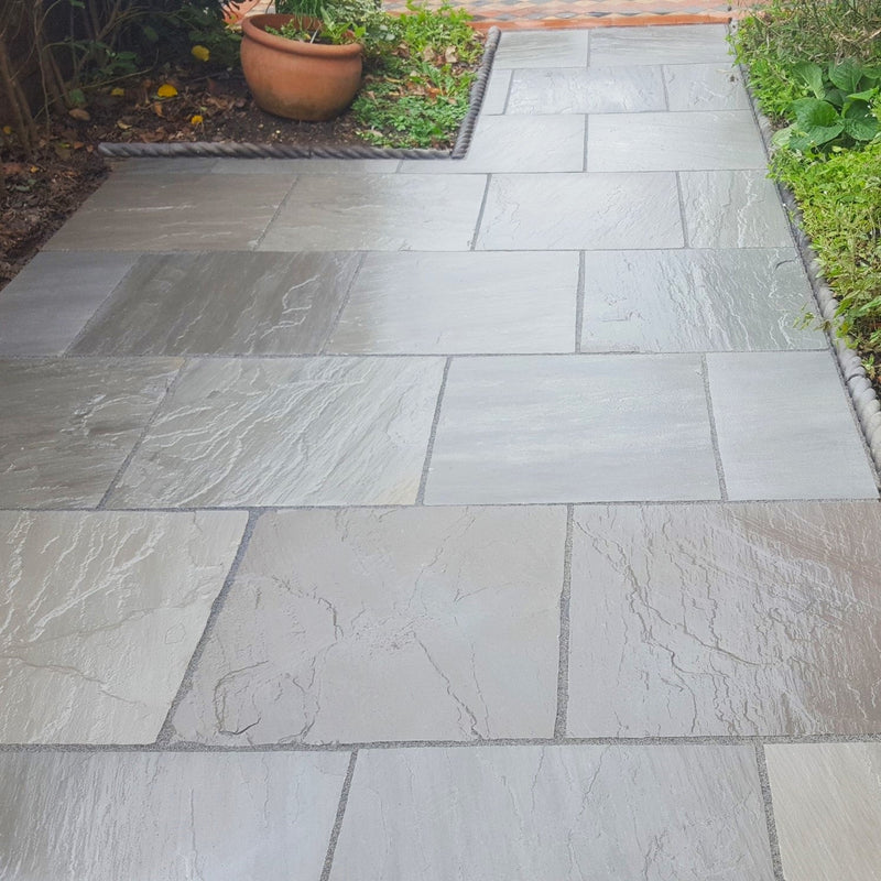 Load image into Gallery viewer, Kandala Grey Indian Sandstone Paving - 600 x 600 x 22mm - Hand Cut & Riven