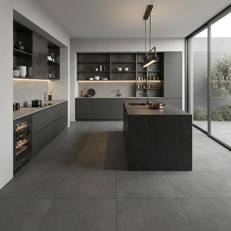 Load image into Gallery viewer, Ark Dark - Grey Porcelain Paving Tiles - 600 x 600 x 7mm