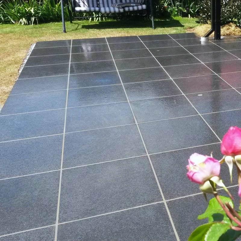 Load image into Gallery viewer, Emperor Black Granite Paving - 600 x 600 x 20mm - Sawn & Brushed