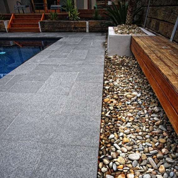 Load image into Gallery viewer, Ash Black Granite Paving - 295 x 295 x 20mm - Sawn & Brushed