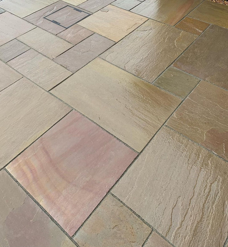 Load image into Gallery viewer, Buff Indian Sandstone Paving - 900 x 600 x 18mm - Hand Cut & Riven