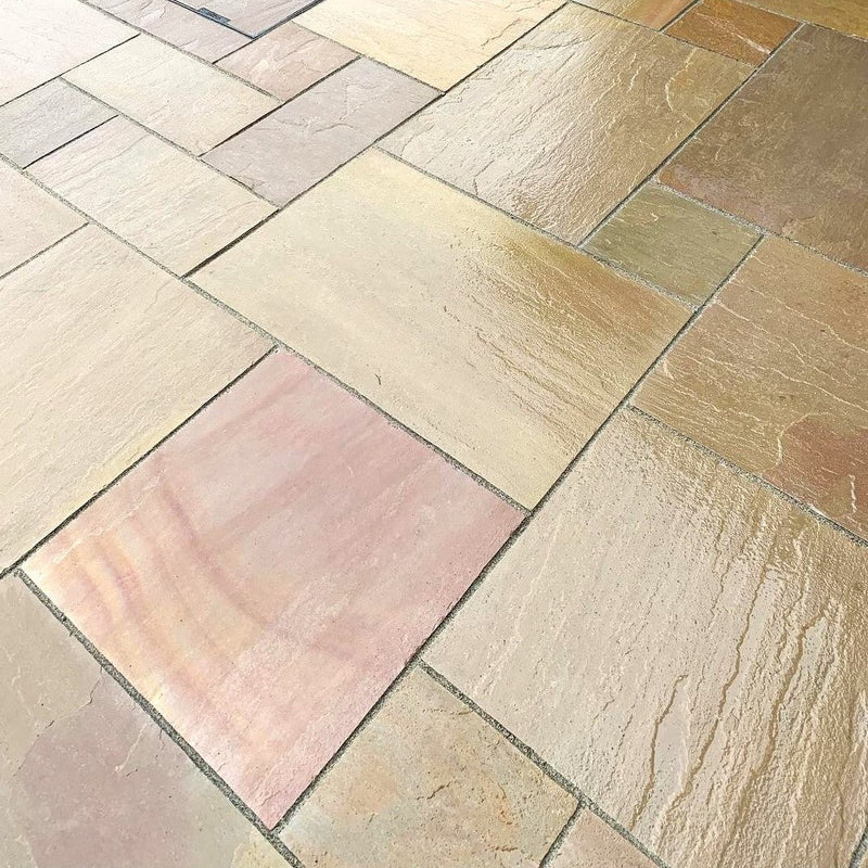 Load image into Gallery viewer, Buff Indian Sandstone Paving - Patio Pack - Mixed Sizes - Hand Cut & Riven