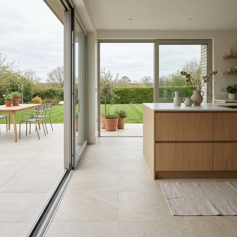 Load image into Gallery viewer, Hampton Limestone - White Porcelain Paving Tiles - 900 x 900 x 20mm