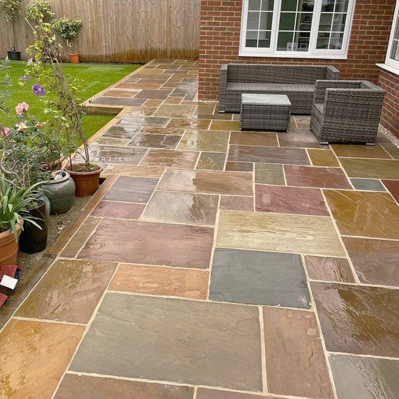 Load image into Gallery viewer, Buff Indian Sandstone Paving - 600 x 290 x 22mm - Hand Cut & Riven