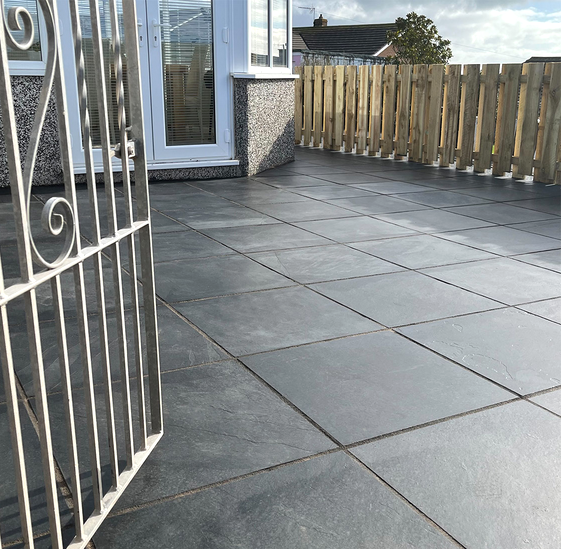 Load image into Gallery viewer, Brazilian - Black Slate Paving - 600 x 600 x 20mm - Sawn & Riven