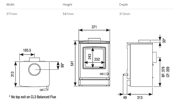Load image into Gallery viewer, Gazco CL3 Natural Gas Stove - Conventional Flue - Top Flue Outlet - Black