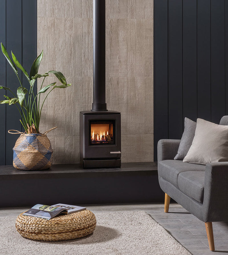 Load image into Gallery viewer, Gazco CL3 Natural Gas Stove - Conventional Flue - Top Flue Outlet - Black