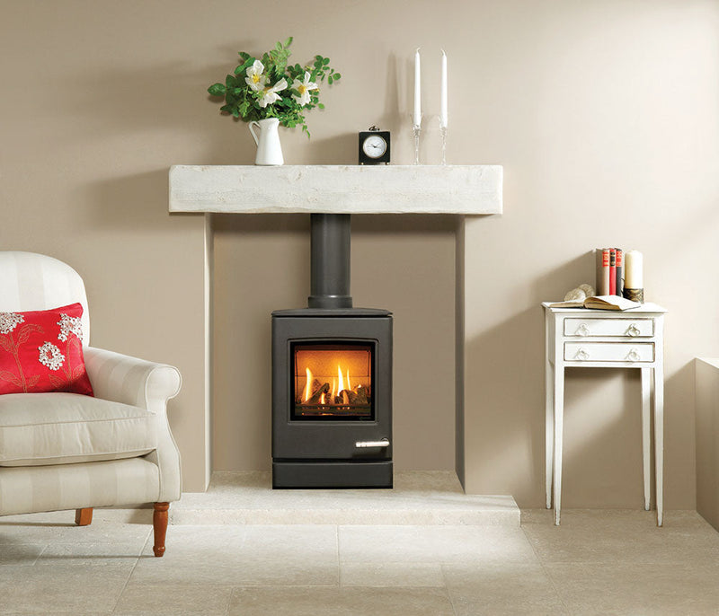 Load image into Gallery viewer, Gazco CL3 Natural Gas Stove - Conventional Flue - Top Flue Outlet - Black