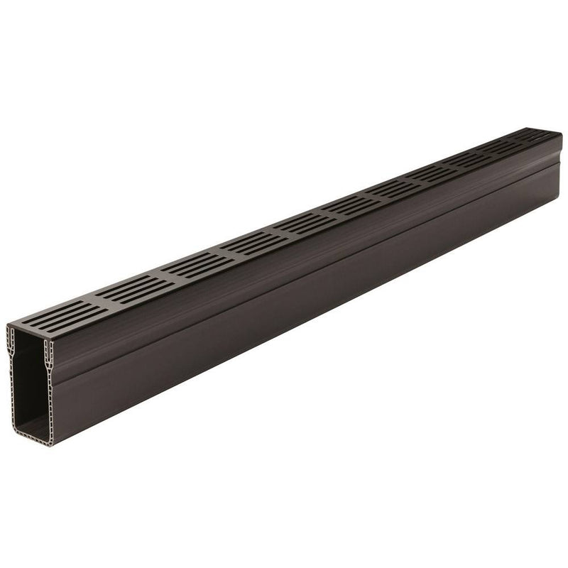 Load image into Gallery viewer, ACO Threshold Drain - Aluminium Grating - Black - 1000mm