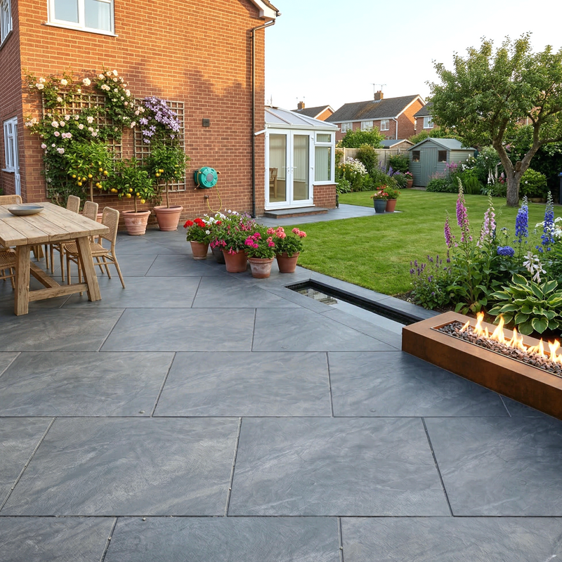 Load image into Gallery viewer, Anthracite - Black Porcelain Paving Tiles - 600 x 600 x 20mm
