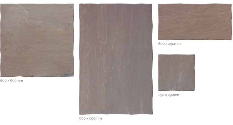 Load image into Gallery viewer, Autumn Brown Indian Sandstone Paving - Patio Pack - Mixed Sizes - Hand Cut & Riven