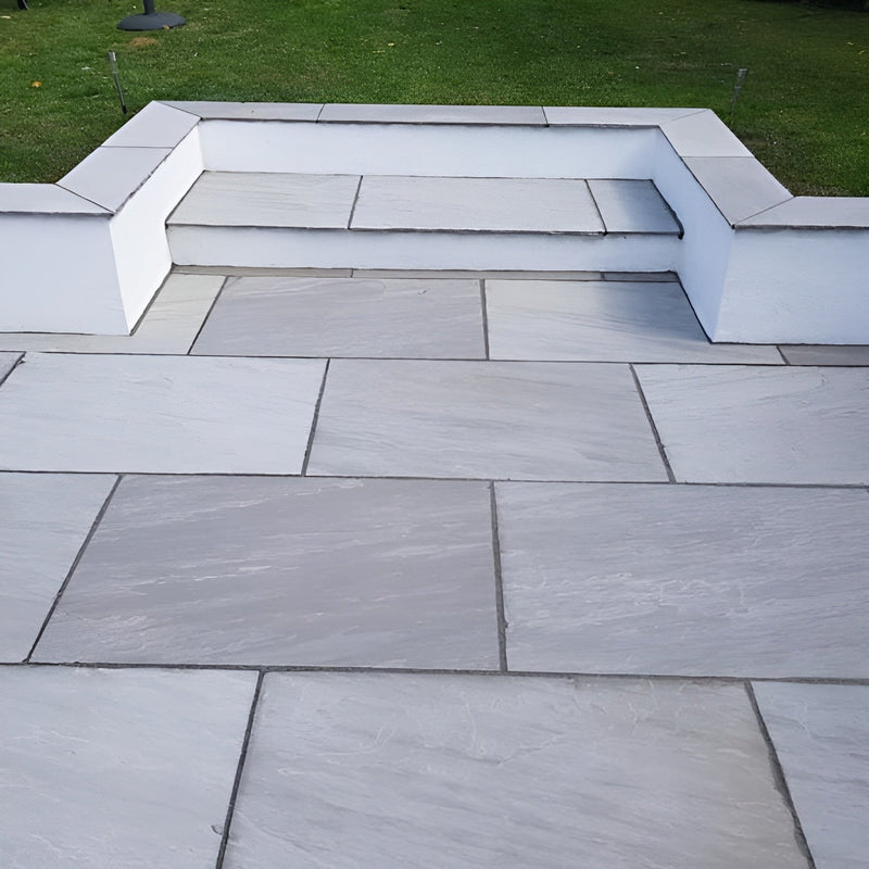 Load image into Gallery viewer, Kandala Grey Indian Sandstone Paving - 600 x 600 x 22mm - Hand Cut & Riven