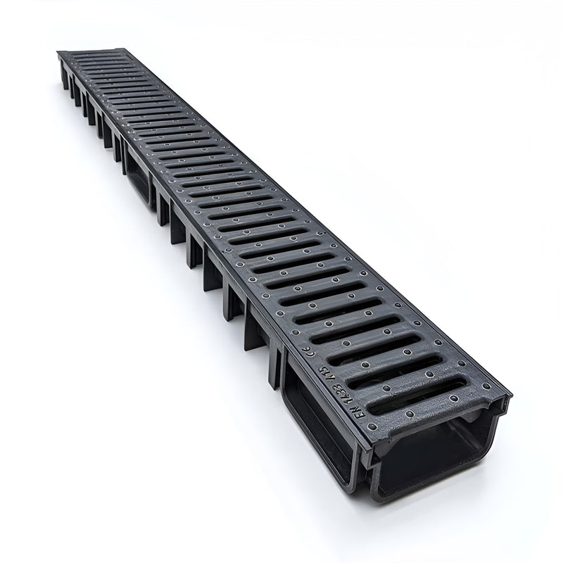 Load image into Gallery viewer, Principal Groundwork - Drainage Channel - Muffle Channel Shallow - PVC Black - 1000mm
