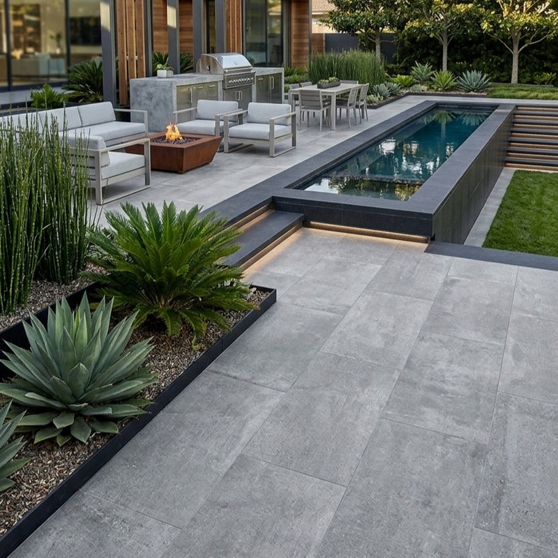 Load image into Gallery viewer, County Gris - Grey Porcelain Paving Tiles - 900 x 600 x 20mm