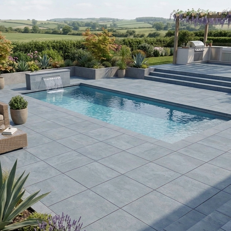 Load image into Gallery viewer, Danish - Grey Porcelain Paving Tiles - 600 x 600 x 20mm - CLEARANCE