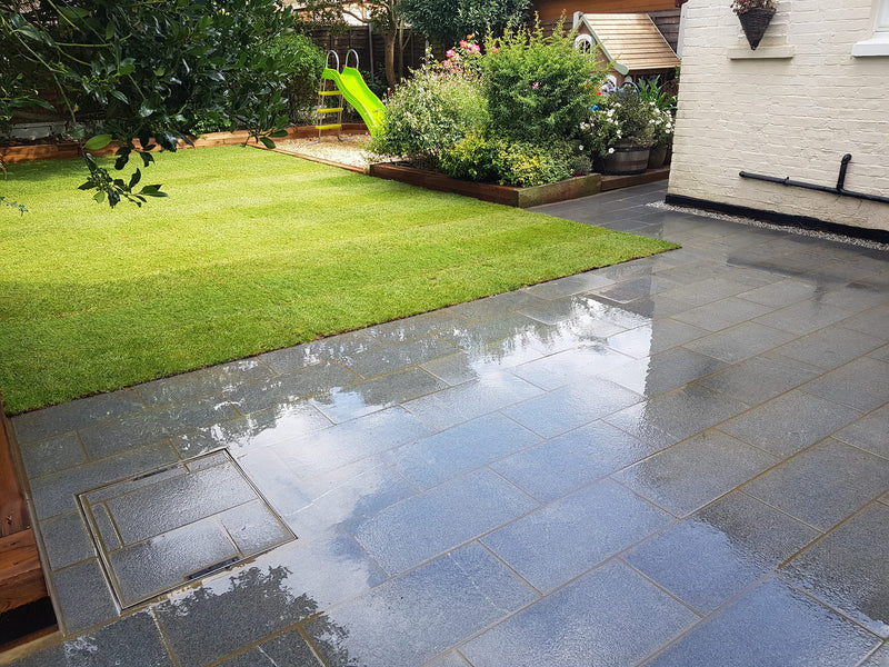 Load image into Gallery viewer, Dark Grey Granite Paving - 600 x 600 x 20mm - Sawn & Flamed