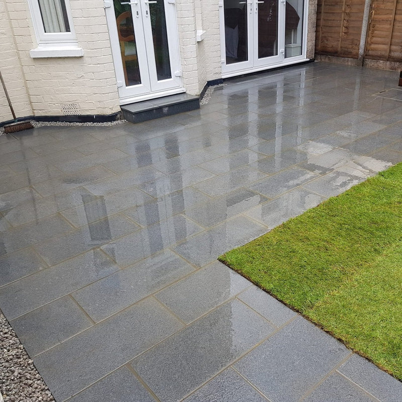 Load image into Gallery viewer, Dark Grey Granite Paving - 600 x 295 x 20mm - Sawn & Flamed