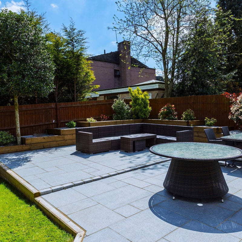 Load image into Gallery viewer, Dark Grey Granite Paving - Patio Pack - Mixed Sizes - Sawn & Flamed