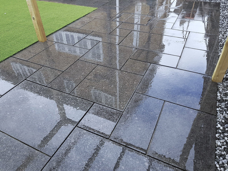 Load image into Gallery viewer, Emperor Black Granite Paving - 295 x 295 x 20mm - Sawn & Brushed