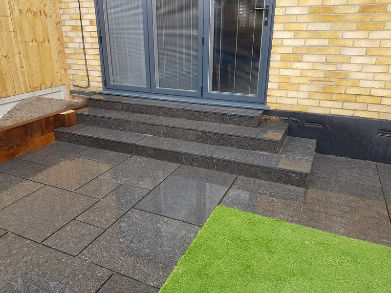 Load image into Gallery viewer, Emperor Black Granite Paving - 600 x 600 x 20mm - Sawn & Brushed