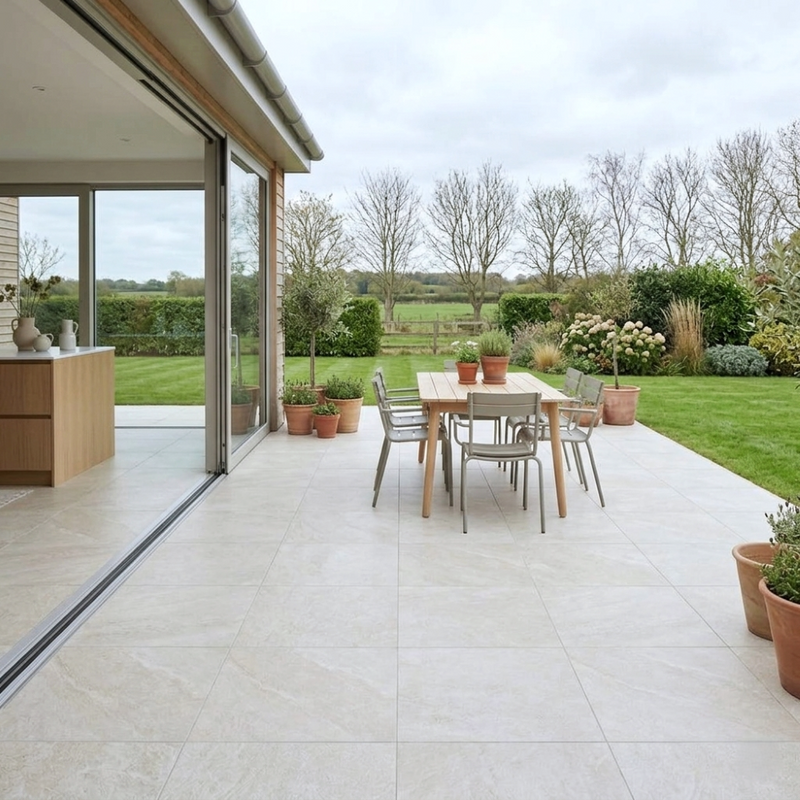 Load image into Gallery viewer, Hampton Limestone - White Porcelain Paving Tiles - 900 x 900 x 10mm