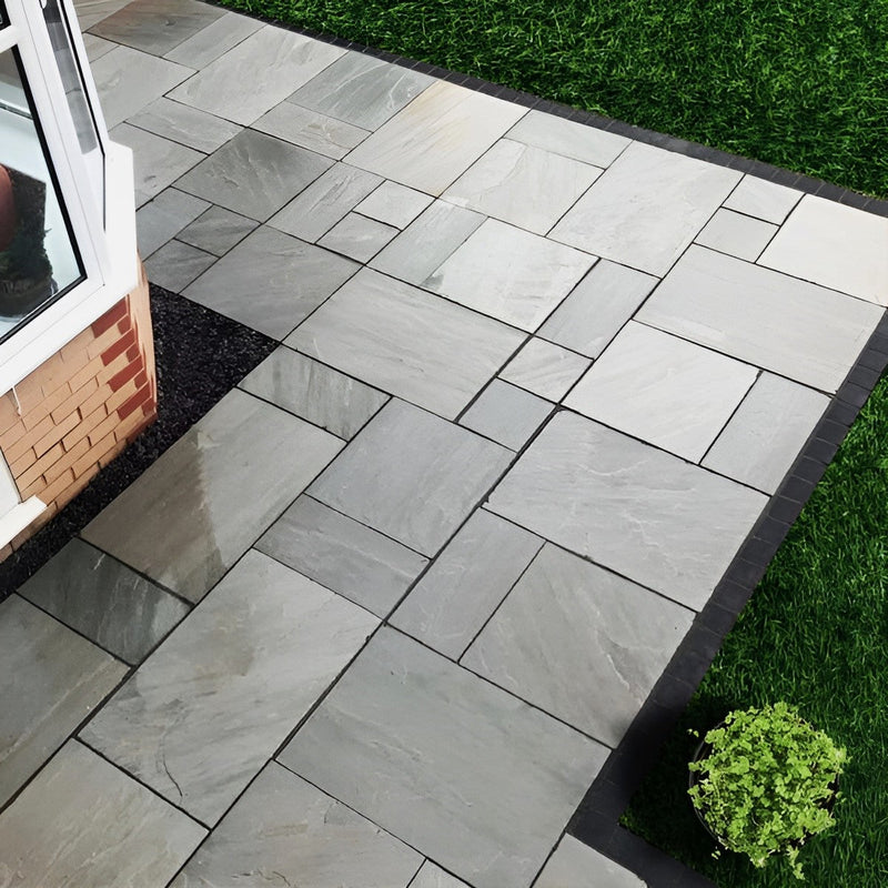 Load image into Gallery viewer, Kandala Grey Indian Sandstone Paving - 290 x 290 x 22mm - Hand Cut & Riven
