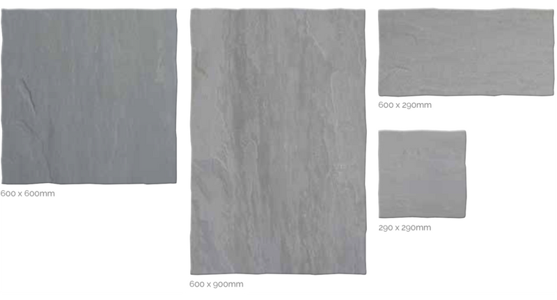 Load image into Gallery viewer, Kandala Grey Indian Sandstone Paving - 290 x 290 x 22mm - Hand Cut & Riven