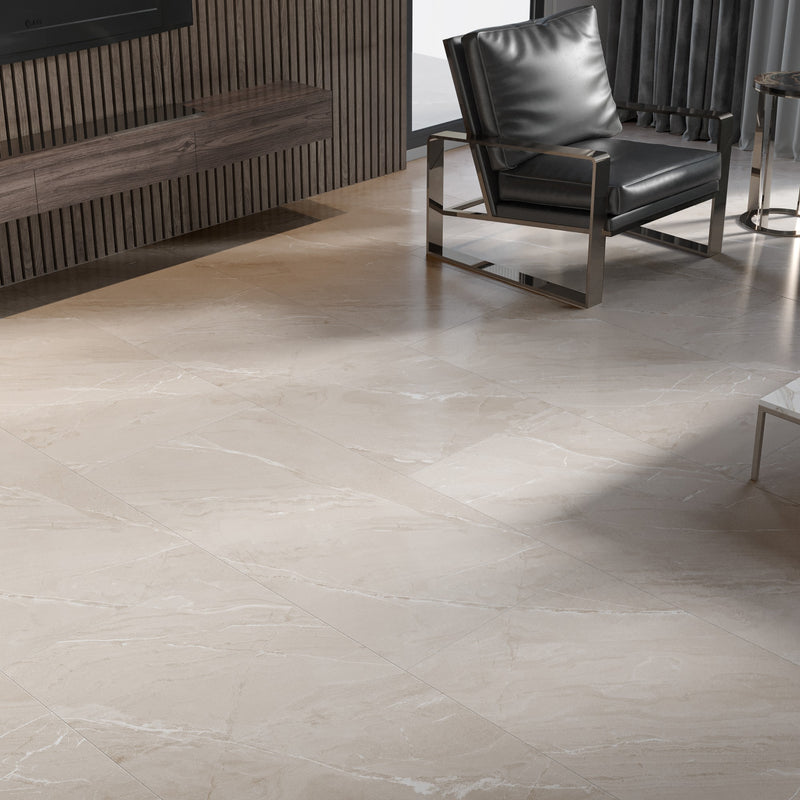 Load image into Gallery viewer, Lagom Sand - Beige Porcelain Paving Tiles - Semi-polished Finish - 600 x 600 x 7mm