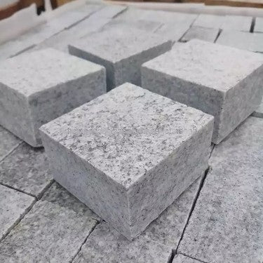 Load image into Gallery viewer, Light Grey Granite Block Paving - 100 x 100 x 50mm - Sawn & Flamed