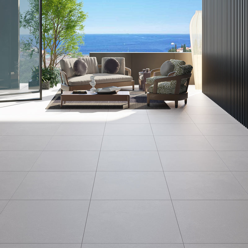 Load image into Gallery viewer, Luna Off - White Porcelain Paving Tiles - Matt Finish - 600 x 600 x 7mm