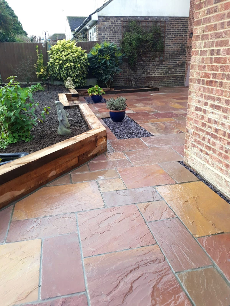 Load image into Gallery viewer, Modak Indian Sandstone Paving - 900 x 600 x 22mm - Tumbled & Riven
