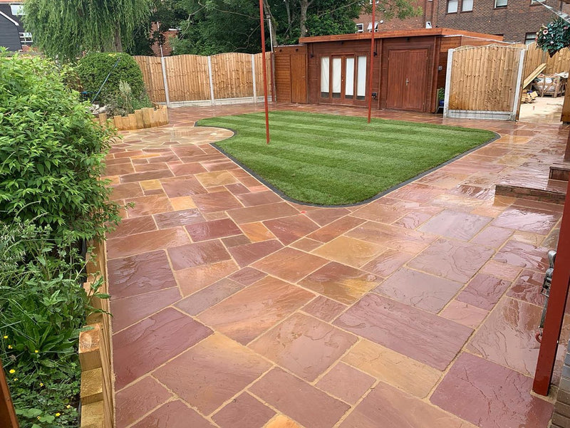 Load image into Gallery viewer, Modak Indian Sandstone Paving - Patio Pack - Mixed Sizes - Hand Cut & Riven