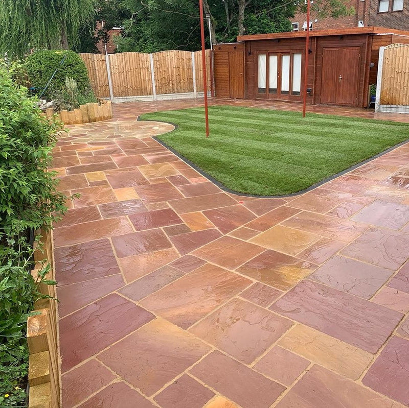 Load image into Gallery viewer, Modak Indian Sandstone Paving - Patio Pack - Mixed Sizes - Hand Cut & Riven