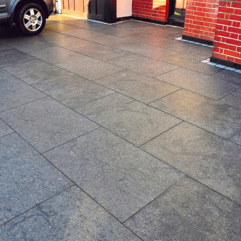 Load image into Gallery viewer, Ash Black Granite Paving - 600 x 600 x 20mm - Sawn & Brushed