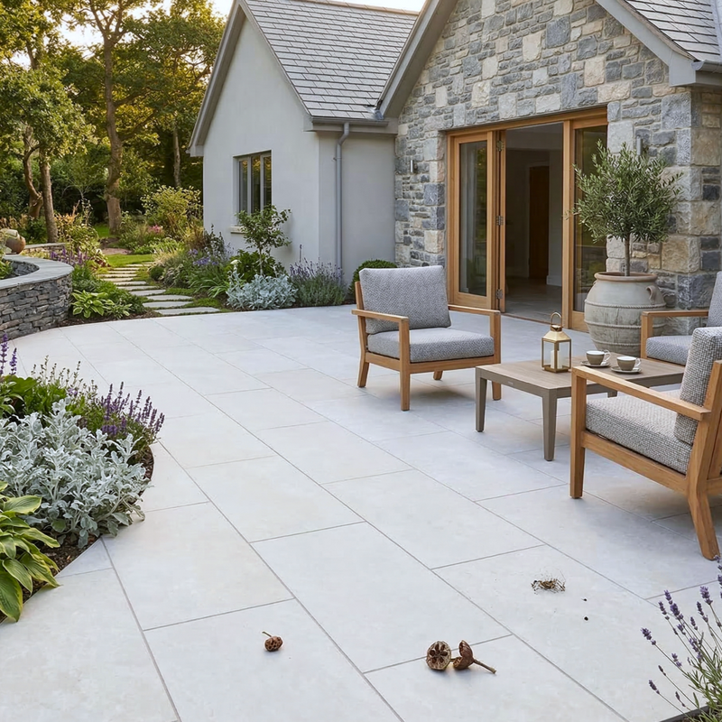 Load image into Gallery viewer, Quartz - White Porcelain Paving Tiles - 1200 x 600 x 20mm