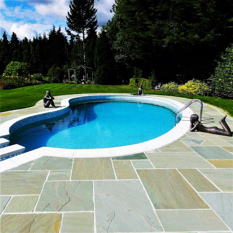 Load image into Gallery viewer, Raj Green Indian Sandstone Paving - 900 x 600 x 22mm - Hand Cut & Riven