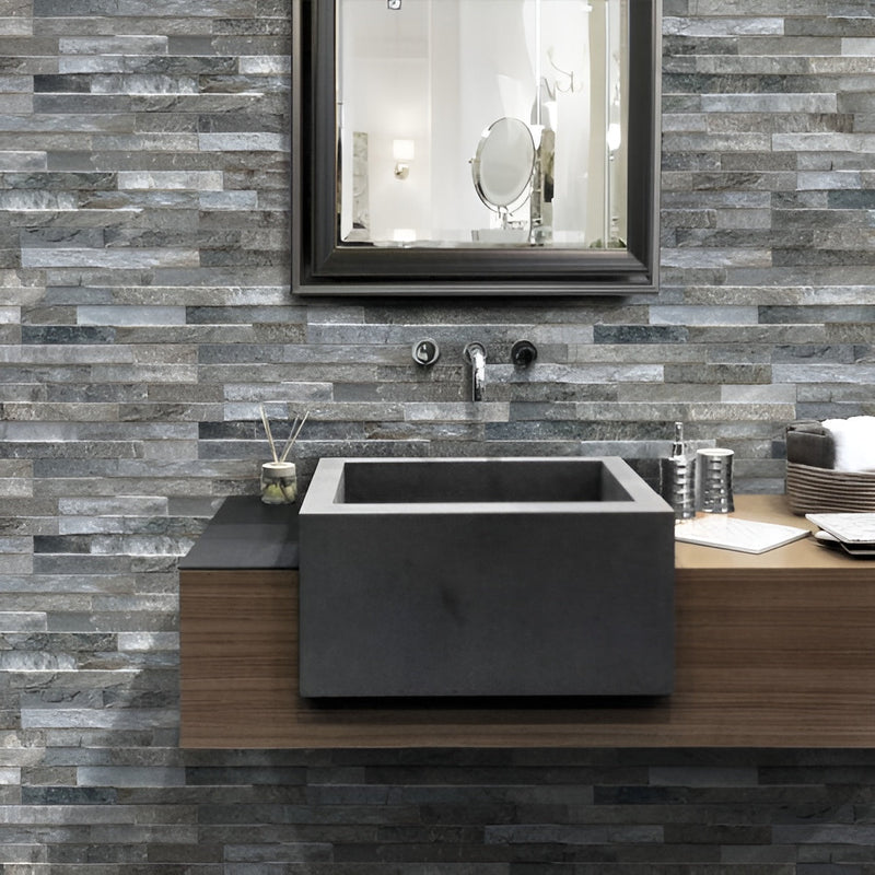 Load image into Gallery viewer, Reflection Giungla - Grey Porcelain Wall Cladding Tiles - 400 x 160 x 9mm