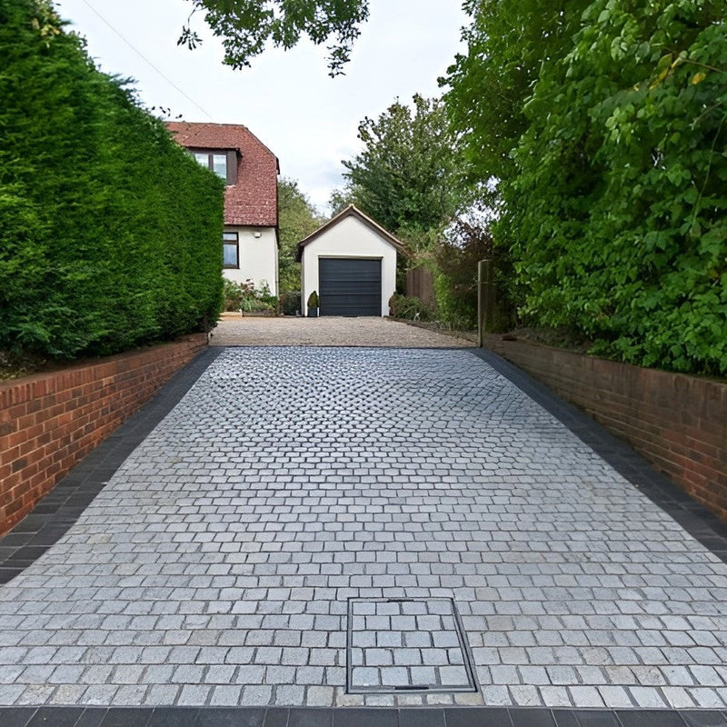 Load image into Gallery viewer, Dark Grey Granite Block Paving - 140 x 140 x 50mm - Sawn, Tumbled & Honed