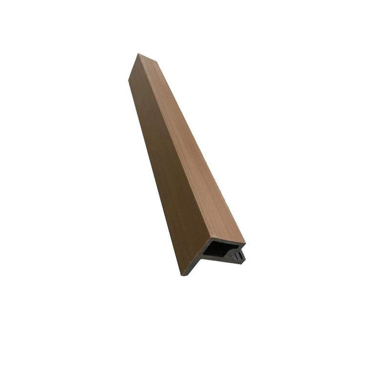 Load image into Gallery viewer, Slatted Spiced Cedar - Brown Composite Cladding - End Piece - 2200 x 49.25 x 49.25 mm