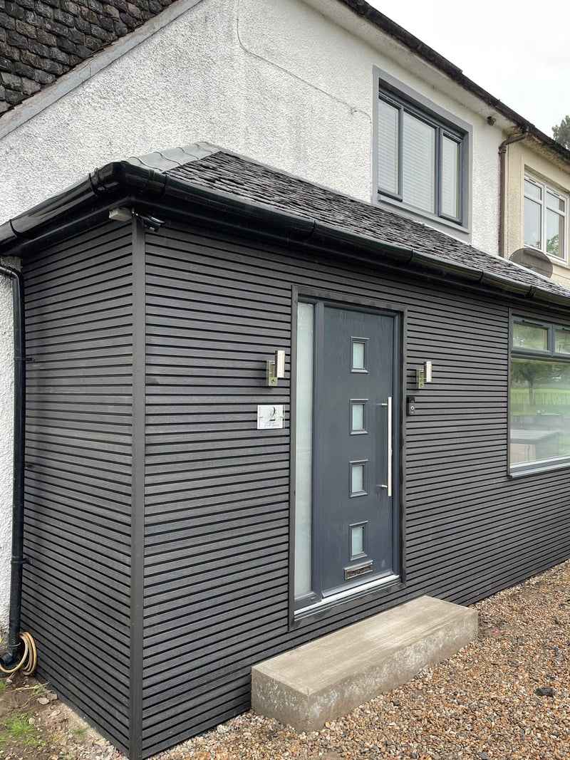 Load image into Gallery viewer, Slatted Stone - Grey Composite Cladding - End Piece - 2200 x 49.25 x 49.25 mm