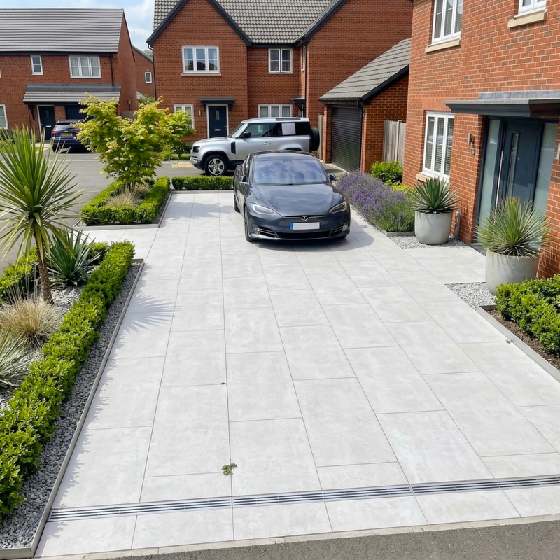 Load image into Gallery viewer, Storm Bianco - White Porcelain Paving Tiles - 900 x 600 x 20mm