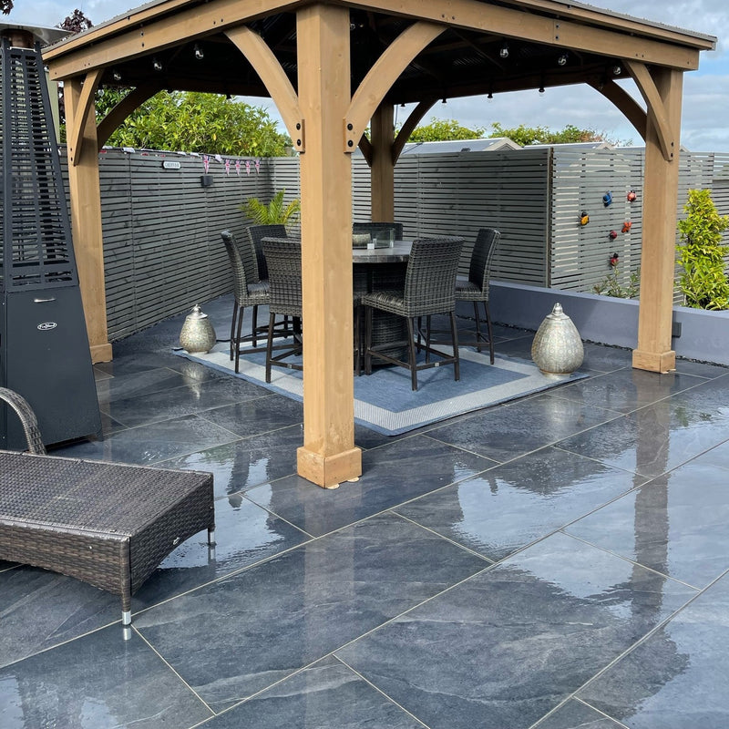 Load image into Gallery viewer, Titan Dark - Black Porcelain Paving Tiles - 1200 x 600 x 20mm