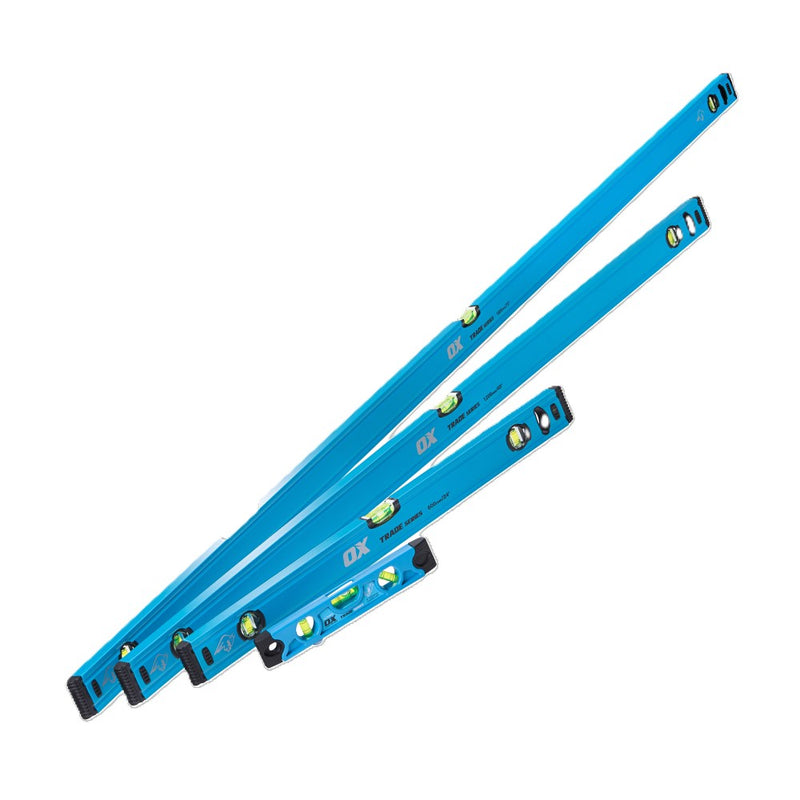Load image into Gallery viewer, Ox - Trade 4 Piece Level Set - 600, 1200 & 1800mm Trade Level And Trade 230mm Torpedo Level