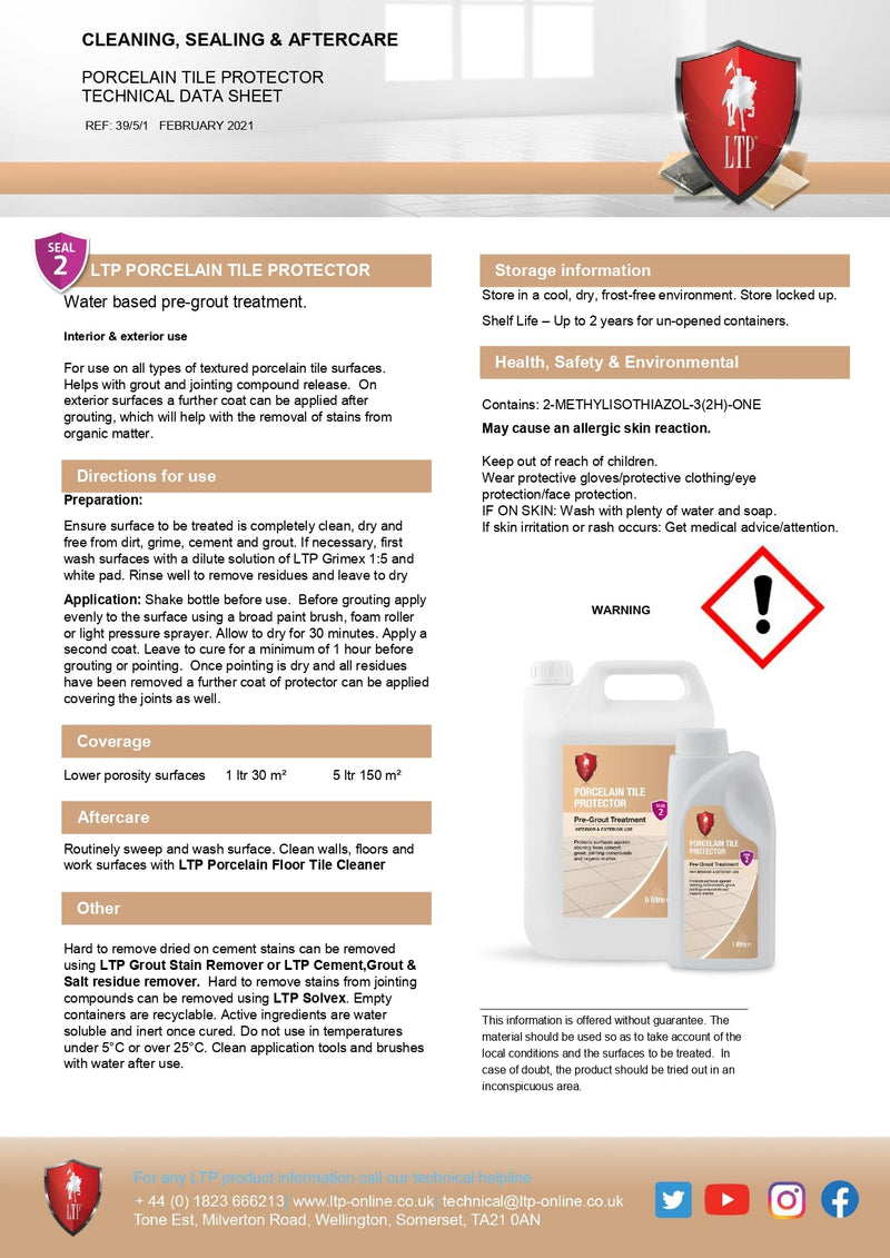 Load image into Gallery viewer, LTP Ecoprotec Porcelain Tile Protector - 5L
