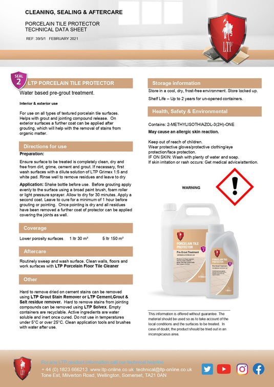 LTP Ecoprotec Porcelain Tile Protector - 5L