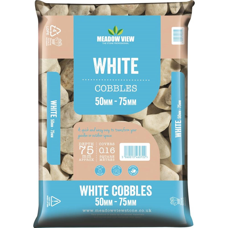 Load image into Gallery viewer, White Cobbles 50- 75mm - Maxi Bag - 20kg

