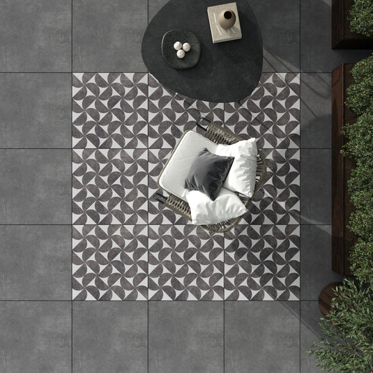 Ark Dark - Grey Porcelain Paving Tiles - 600 x 600 x 20mm
