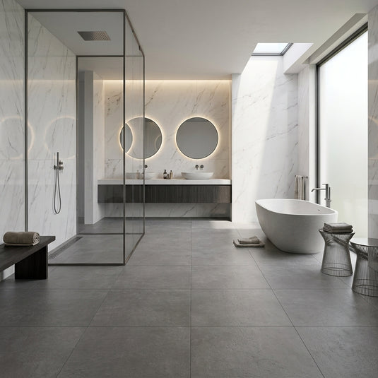 Ark Dark - Grey Porcelain Paving Tiles - 600 x 600 x 7mm