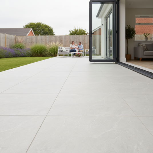 Ashford Avorio - Ivory Porcelain Paving Tiles - 900 x 900 x 20mm