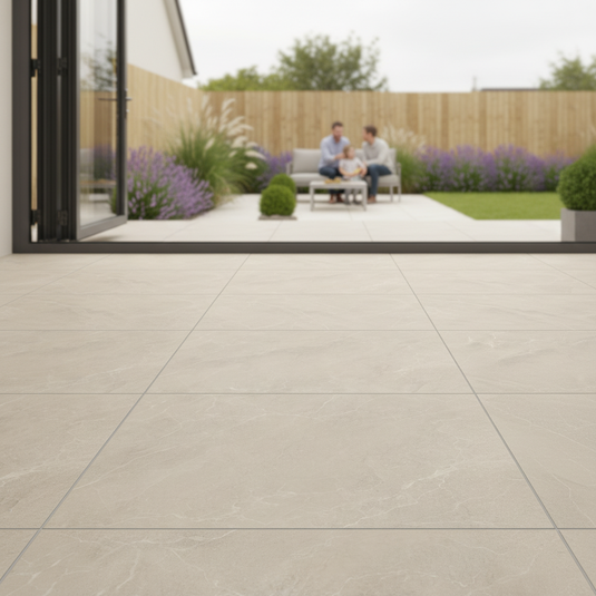 Ashford Sabbia - Beige Porcelain Paving Tiles - 900 x 900 x 20mm